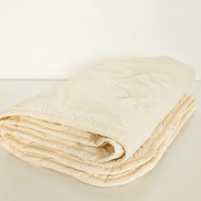 Load image into Gallery viewer, Pure Wool Duvet - british made Toddler Duvet -sleeping duvet - nap pram and stroller duvet - side folded up view of duvet - Little Scandi baby