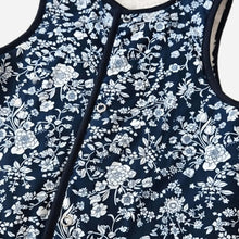 Load image into Gallery viewer, Kids Stylish - Scilla Navy Vest design - Gilet Outerwear Clothing Sleeveless Vest Warm Vest Scandi Stylish - front view of chest close up  - Vest Little Scandi baby

