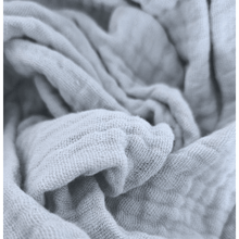 Load image into Gallery viewer, Embroidered Mohair Leaf Blanket - feeding weaning teething and burp muslin double gauze blanket - scrunched up view of the blanket - Little Scandi baby
