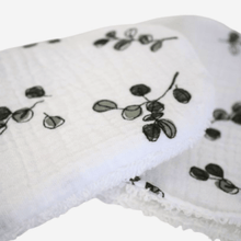 Load image into Gallery viewer, Oeko Tex Baby Leafy Cleaning Mitts - towel cloth, towel mitts, bath towel mittens, bath towel gloves Little Scandi baby
