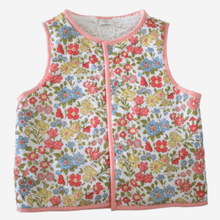 Load image into Gallery viewer, Kids Stylish Vest - Child Gilet - Baby Vest - baby gilet - outerwear - Front of vest - spring floral design - Little Scandi baby
