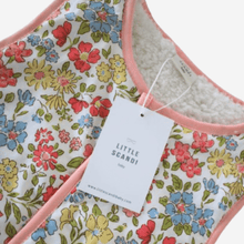 Load image into Gallery viewer, Kids Stylish Vest - Child Gilet - Baby Vest - baby gilet - outerwear - Front neckline close up - Spring floral design - Little Scandi baby
