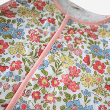 Load image into Gallery viewer, Kids Stylish Vest - Child Gilet - Baby Vest - baby gilet - outerwear - Front chest and neckline close up - Spring Floral design - Little Scandi baby
